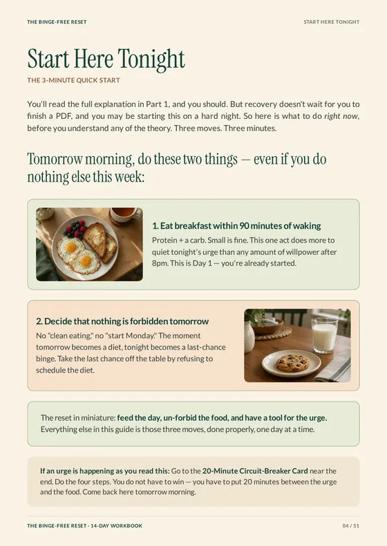 Page 4 of the workbook: Start here tonight: the three-minute start