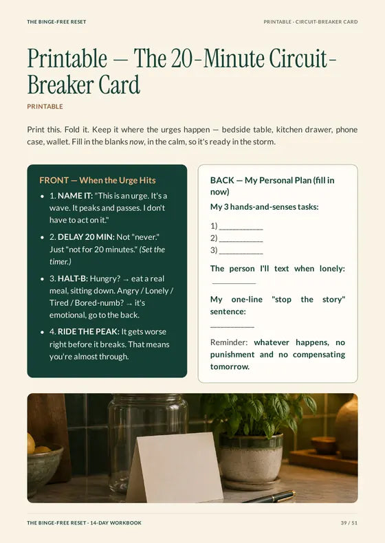 Page 39 of the workbook: A card for the fridge door