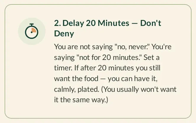 Step 2 as it is printed on page 32 of the workbook: Delay 20 minutes, don't deny
